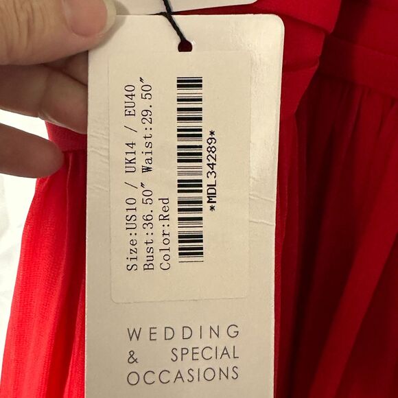 JJS House Red Sleeveless Gown Wedding and Special Occasions - Picture 6 of 9